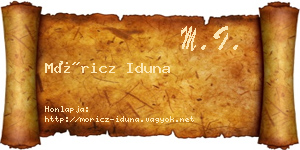 Móricz Iduna névjegykártya